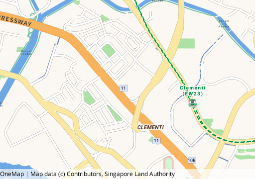 Map of the streets around Parc Clematis